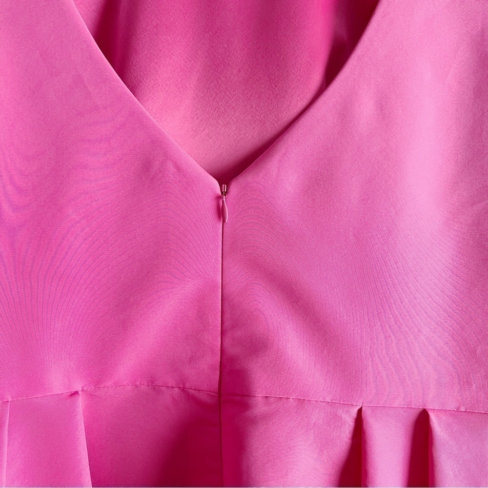 Frascara 100% Silk Fit & Flare Hi-Lo Formal Midi Dress in Magenta Pink, Size‎ 14 - Picture 10 of 12